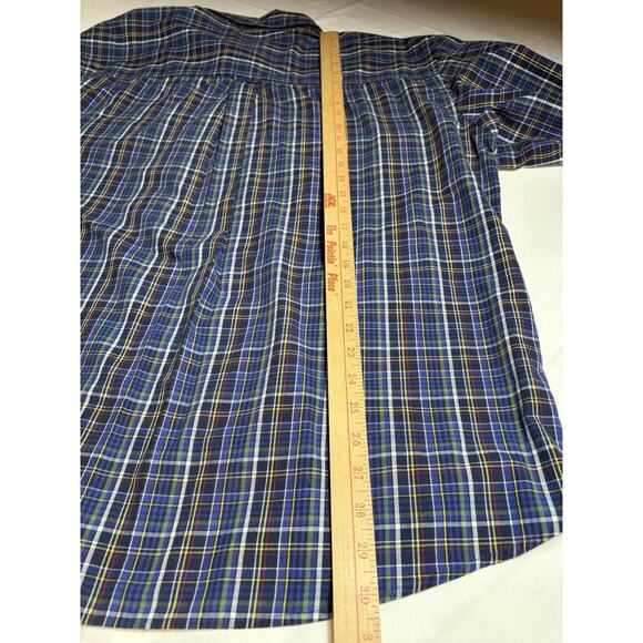Chaps Shirt Men's 2XLT Long Sleeve Button Down Stretch Easy Care Blue Plaid - Picture 11 of 16